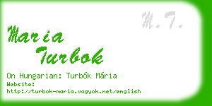 maria turbok business card