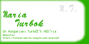 maria turbok business card